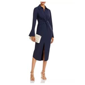 CINQ A SEPT Midi McKenna Dress Navy - Size 8 - New
